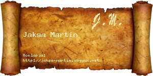 Jaksa Martin névjegykártya