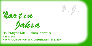 martin jaksa business card